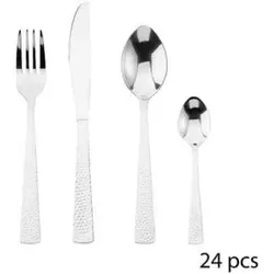 24-teiliges Besteckset aus Edelstahl - Gabel. Messer. Löffel