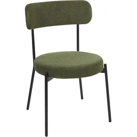 Beliani Esszimmerstuhl 2er Set ALLISON Bouclé Dunkelgrün