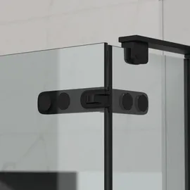 Swiss Aqua Technologies Eckdusche mit Pendeltür rechts 90 x 90 cm Schwarz/Klarglas SATTGDN9090