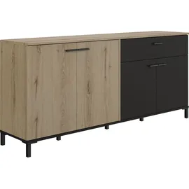 Gami Sideboard "Trust", braun (eiche helvezia), B:180cm H:81cm T:40cm, Sideboards, Sideboard, mit einer Schublade