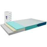 alpha mat Matratze 140x200, Schaumstoffmatratze Höhe 20 cm Rollmatratze, 7 Zonen Härtegrad H3 H2 / Schaummatratze