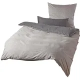 Traumschlaf Mako-Satin Texture Dunkelgrau 155 x 220 cm + 40 x 80 cm