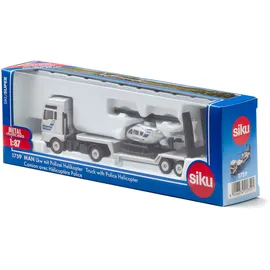 Siku 1759 - MAN Lkw mit Polizei Helikopter Blau/Silber 1:87