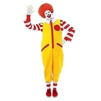 Herren Ronald der Clown Kostüm, Rot und Gelb, ohne Schuhe, Größe S/M