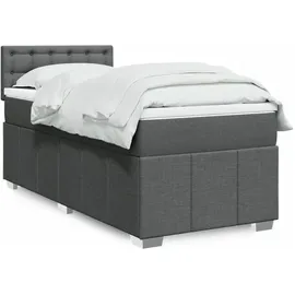 vidaXL Boxspringbett 180 x 200 cm Dunkelgrau