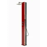 HAF Solardusche Ideal Solar Gartendusche SABA V2A Solardusche 25L Rote Glasfront (Pooldusche mit Einhebelmischer, Mit 25L Solartank aus Aluminium), WPC Bodenplatte separat erhältlich Saba