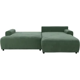TRENDMANUFAKTUR Ecksofa TRENDMANUFAKTUR "Fordon, Schlafsofa mit Bettkasten, Couch in L-Form, Breite 250 cm", grün (dunkelgrün), B:250cm H:82cm T:167cm, 92% Polyester, 8% Polyamide, Sofas, Ecksofa, in Cordstoff HYPER, dunkelgrün, Recamiere rechts