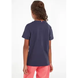 Tommy Hilfiger Kinder Unisex T-Shirt Kurzarm Essential Tee Rundhalsausschnitt, Blau (Twilight Navy), 5 Jahre
