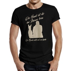 Rahmenlos T-Shirt »Geschenk für Hundebesitzer - Der Hund ist dir im Sturme treu«