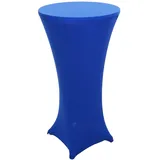 Set Stehtisch + Tischhusse HWC-J30, klappbar höhenverstellbar 60cm, Husse blau