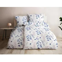 GRUND Eucalipta Bettwäsche blau 155 x 220 cm + 80 x 80 cm