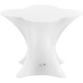 Royal Catering Royal Catering, LED-Tisch farbiges Licht 80 x 80 x 70 cm mattweiss Fernbedienung Akkubetrieb (80 x 80 x 70 cm)