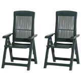 PROGARDEN Tampa Klappsessel 60 x 61 x 109 cm grün 2 St.