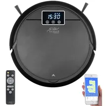 Sichler Haushaltsgeräte Saug und Wischroboter: Staubsauger-Roboter mit Wischfunktion, 2in1-Staubbehälter, WLAN & App