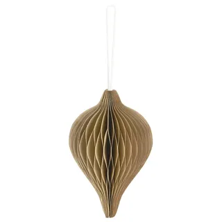 IB Laursen Weihnachtskugel gefaltetes Papier mit Magnetverschluss, Tropfen, braun