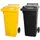 Proregal Mega Deal 2x PROREGAL 2-Rad-Mülltonne, 120 Liter, HDPE Kunststoff, Gelb & Grau, Mülltonne, Müllgroßbehälter, Mülleimer, Abfalltonne, Müllbehälter
