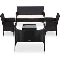 vidaXL Garten-Lounge-Set schwarz 45893