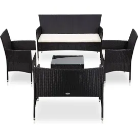 vidaXL Garten-Lounge-Set schwarz 45893