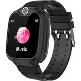 Winnes Smartwatch Kinder, Kinder Smartwatch, Telefon Uhr für Kinder, mit 2-Wege-Anruf, Musik, 7 Spiele, Kamera, Wecker, Smartwatch für Jungen und Mädchen 3-12 Jahre (Schwarz)