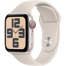 Apple Watch SE 2023 GPS + Cellular 40 mm Aluminiumgehäuse polarstern, Sportarmband polarstern S/M