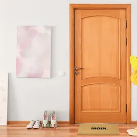 Relaxdays Fußmatte Kokos "Moin.", rutschfeste Schmutzfangmatte, Fußabtreter innen & außen, Kokosmatte 40x60 cm, Natur