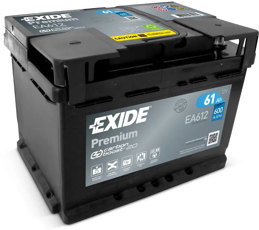 Exide EA612 Premium Carbon Boost 61Ah 600A Autobatterie