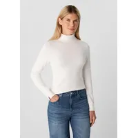 Comma, Longpullover Strickpullover Rollkragenpullover Weiß 44