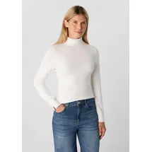 Comma, Longpullover Strickpullover Rollkragenpullover Weiß 44