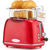 ProfiCook Toaster im stilvollen Vintage-Design - Toaster 2 Scheiben mit Wide-Slot (extra breite Toastschlitze) und massivem Metallgehäuse - Retro ...