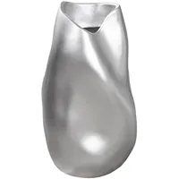 Gilde Vase Jolie aus Kunstharz - silberfarben - metallische Optik - organische Form - Höhe 50,5cm x Breite 27cm