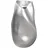 Gilde "Bodenvase organisch Jolie silberfarben H. 50,5 cm", silberfarben, B:29cm H:50,5cm T:27cm, Kunstharz, Vasen