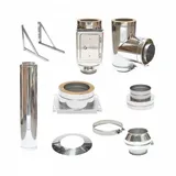 ASTEC Edelstahlschornstein Bausatz doppelwandig DN 113 mm Edelstahl weiß