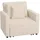 Mendler Schlafsessel HWC-L90 Cord 100 x 86 x 88 cm Creme-weiß mit Kissen