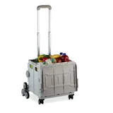 Relaxdays Einkaufstrolley Treppensteiger grau/schwarz/weiß 47 x 20 x 47 cm