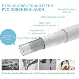 luxuskollektion Brauseschlauch Duschschlauch 3m PVC Universal