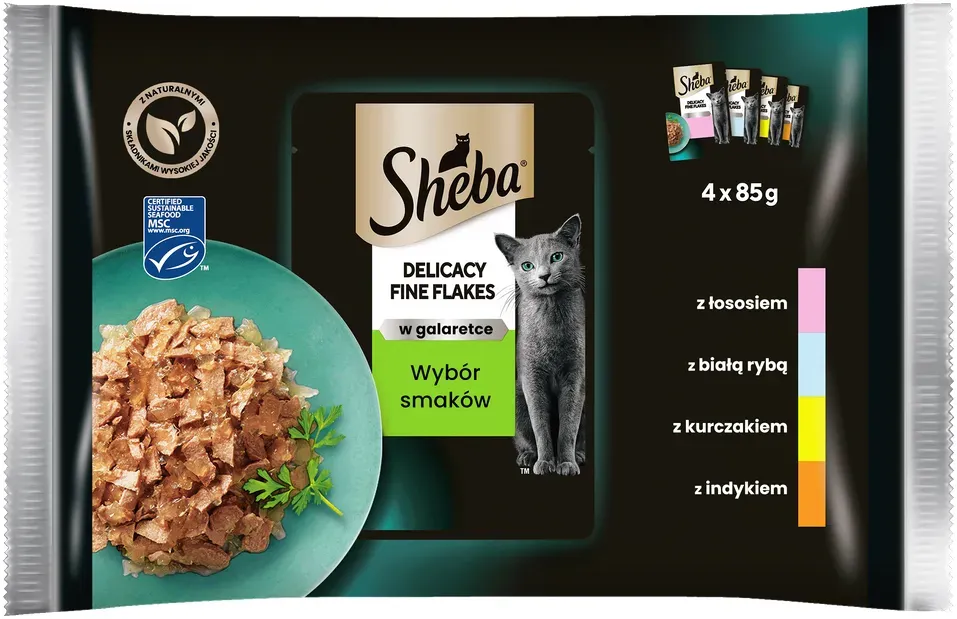 SHEBA Beutel 4x85g Fine Flakes in Jelly- Nassfutter für Katzen in Gelee (Rabatt für Stammkunden 3%)