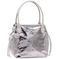 GABOR bags Granada metallic Damen Shopper Umhängetasche Reißverschluss Mittelgroß Silber - 41,5x18x28