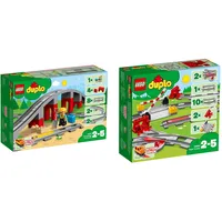Lego Duplo 2er Set: 10872 Eisenbahnbrücke und Schienen + 10882 Eisenbahn Schienen