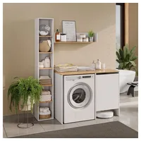 Vicco Waschmaschinenumbauschrank Viktor 119,6 x 88,2 cm Weiß/Artisan-Eiche