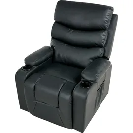 Beliani Elektrischer Fernsehsessel Kunstleder 79 x 105 x 91 cm Schwarz mit Fernbedienung