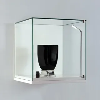 Kleine Glasvitrine für die Wand mit Flügeltür