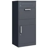 Relaxdays Paketbriefkasten Grau inkl. Zeitungsfach