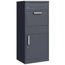 Relaxdays Paketbriefkasten Grau inkl. Zeitungsfach