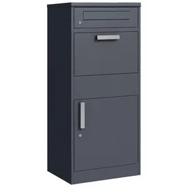 Relaxdays Paketbriefkasten Grau inkl. Zeitungsfach