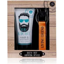 Accentra Geschenkset Hipster Style Pflege für Männer/inkl. Duschgel Shampoo (2 in 1) und einem Schlüsselanhänger mit Flaschenöffner/alles ansprechend in einer Geschenkbox verpackt