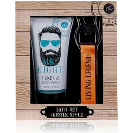 Accentra Geschenkset Hipster Style Pflege für Männer/inkl. Duschgel Shampoo (2 in 1) und einem Schlüsselanhänger mit Flaschenöffner/alles ansprechend in einer Geschenkbox verpackt