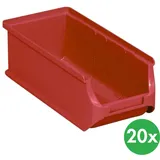 Allit AG Kunststofftechnik Sichtlagerkasten Profi-Plus L215xB102xH75mm PP rot, 20 Stück