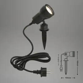 Briloner Außenleuchte Kunststoff 19,5 cm inkl. Erdspieß schwarz