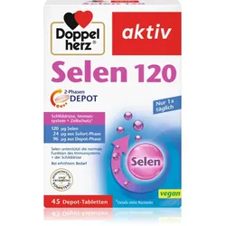Doppelherz Selen 120 2 Phasen Depot Tabletten zur Unterstützung der Normalen Funktion des Organismus und einem gesunden Zustand der Haare und der Nägel 45 TABL