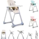 Cangaroo Hochstuhl I eat höhenverstellbar, klappbar, doppelter Tisch Fußstütze beige